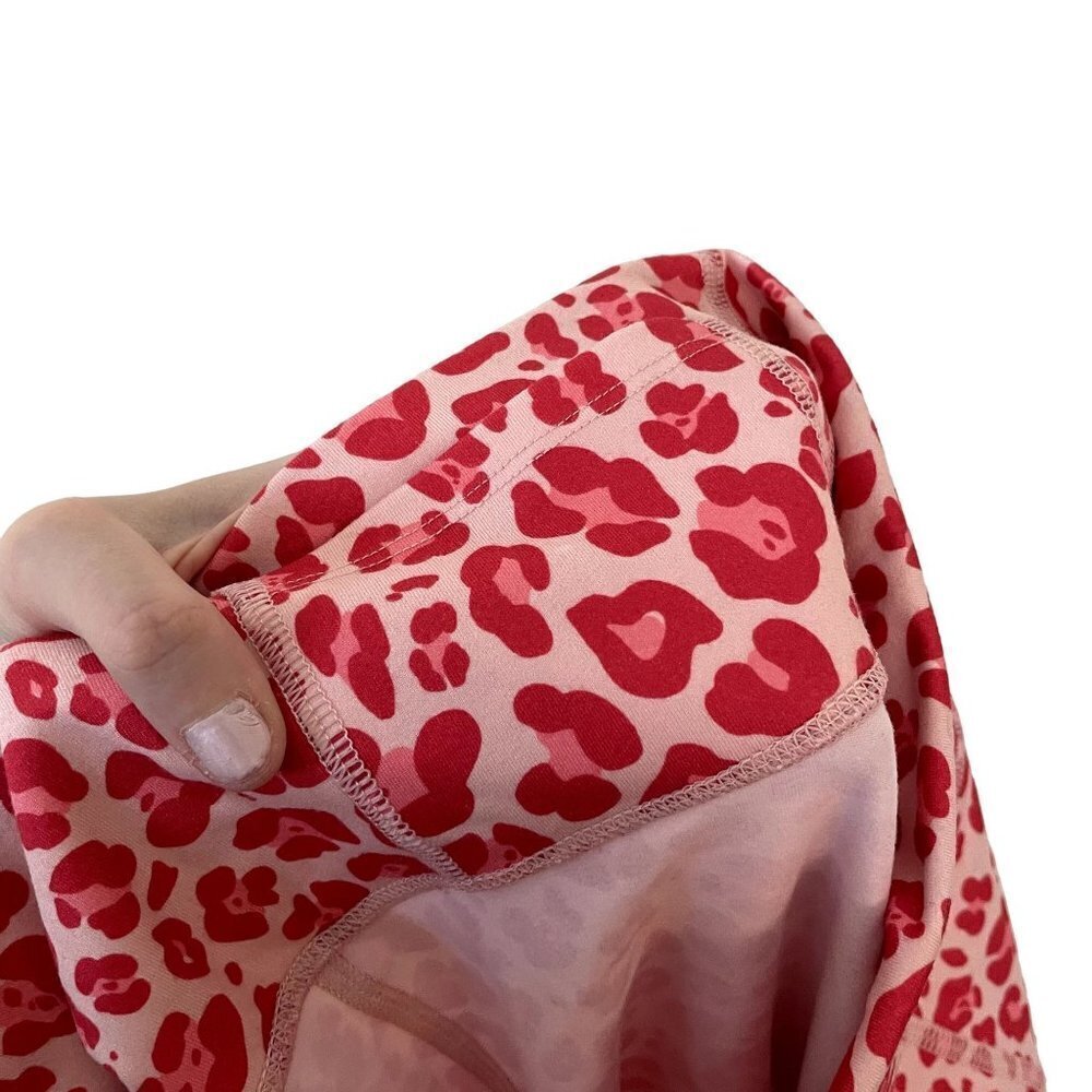Fabletics Leopard Print Leggings Small Pink Red Women High Waisted Pocket - Picture 5 of 5